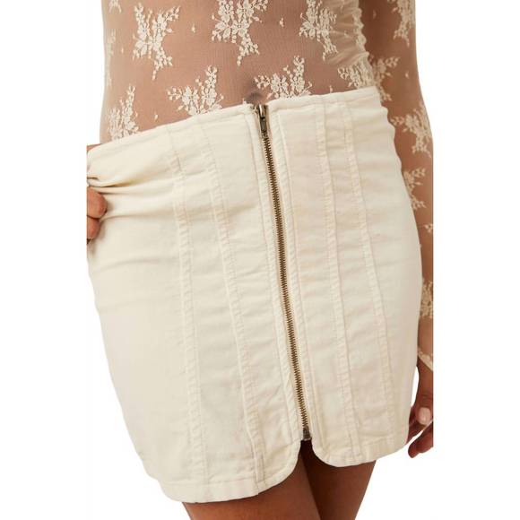 NEW FREE PEOPLE layla cord mini skirt in cheesecake - Picture 1 of 3